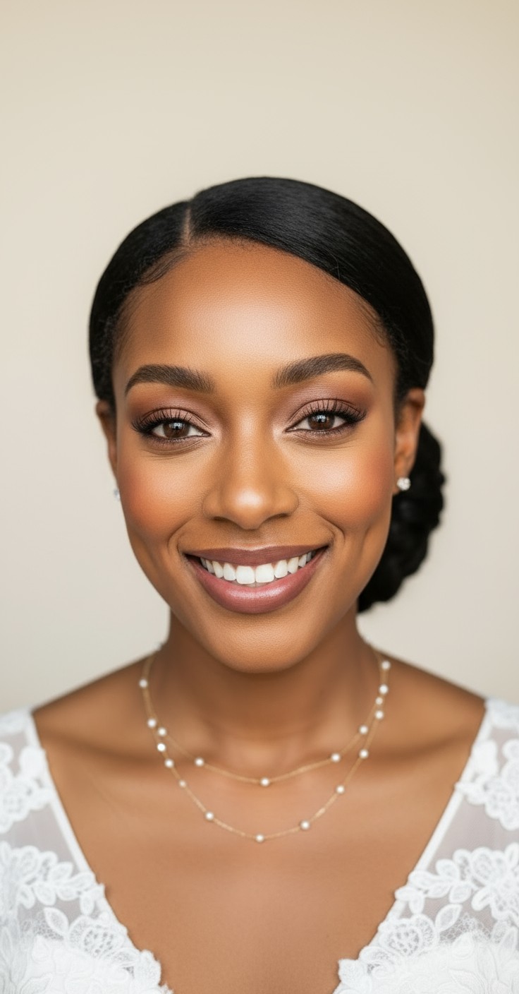 After Low Bun Updo For Wedding